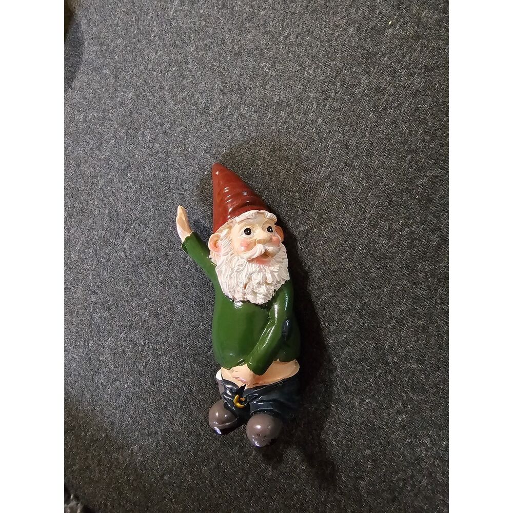 Funny Garden Gnome Statue – Naughty Mooning Gnome Decoration, 6" Ornament